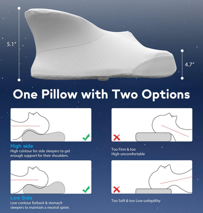 Neck Pillow for Sleeping, Cervical Neck Pillow, Memory Foam Pillows, Side Sleeper Pillow, Ergonomic Pillow for Neck Pain Relief, Bed Pillows, Body Pillow, Cooling Pillow