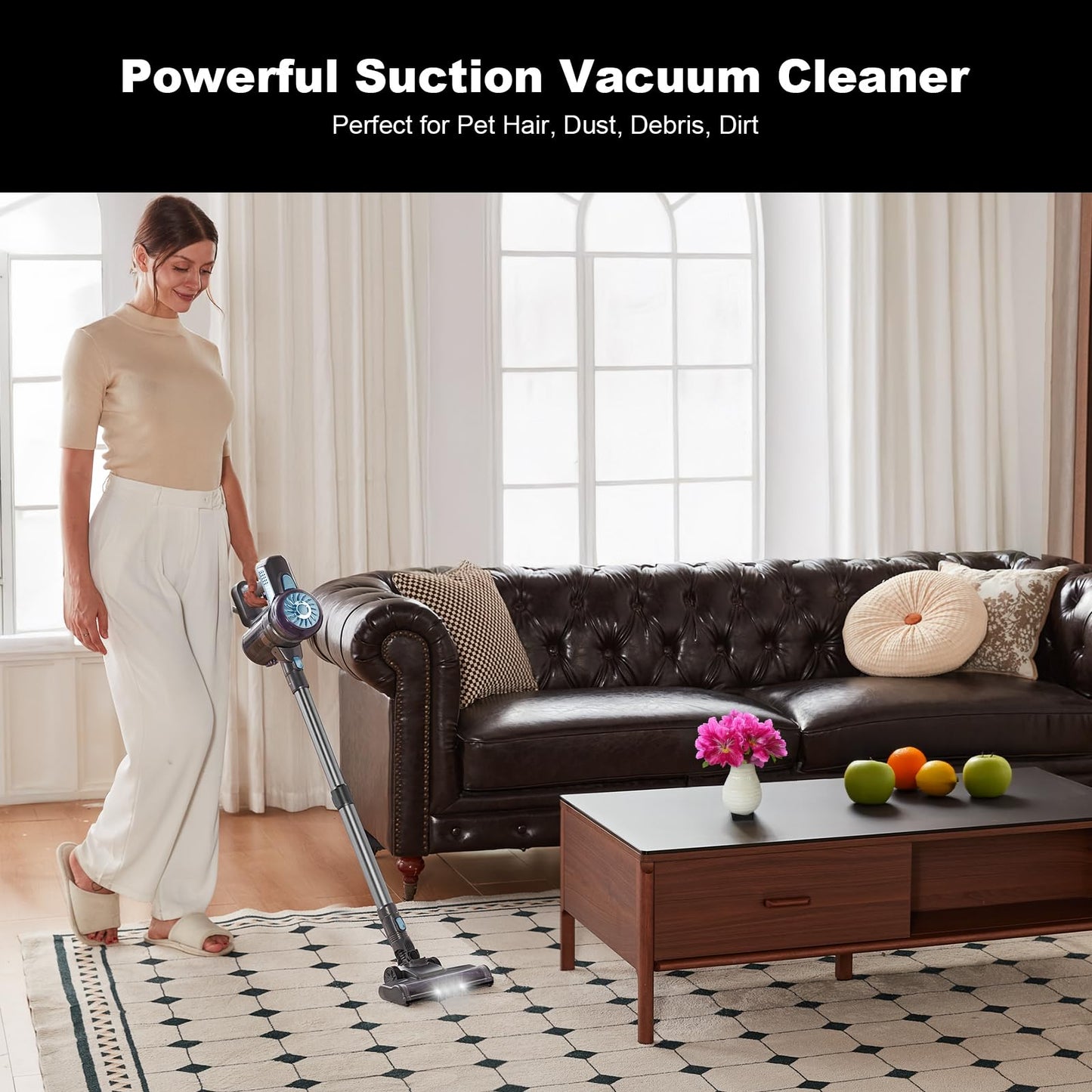 Cordless Vacuum Cleaner - Portable Handheld Rechargeable for Home & Pet Hair, Lightweight Wireless-S2